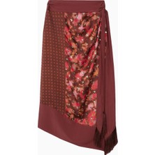 3.1 Phillip Lim Desert Çiçek Desenli Drapeli Lüks Tasarım Kadın Wrap Etek