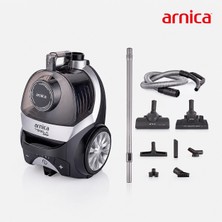 Arnica Tesla Premium Gümüş Torbasız Elektrikli Süpürge 750 W Hepa 13 Filtre Toz Hazneli Yüksek Emiş Gücü Sessiz Temizlik