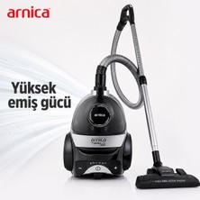 Arnica Tesla Premium Torbasız Süpürge Gümüş 750 W Hepa 13 Filtreli Yüksek Emiş Güçlü Sessiz Çalışan Toz Hazneli Elektrikli Süpürge