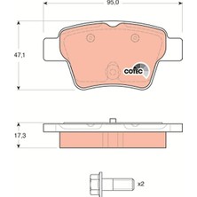 TRW Almparca Arka Fren Balatasi Peugeot P307 00- P307 Sw 02- P307 cc 03- P207 06- Citroen C4 04-08- Küçük Tip
