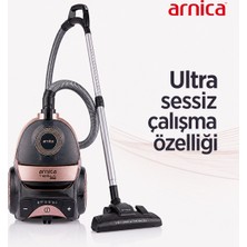 Arnica Tesla Premium Rose Toz Torbasız Süpürge 750 W Hepa 13 Filtre Teknolojili Yüksek Performanslı Sessiz Temizlik Deneyimi