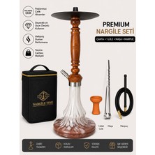 Matiat Tobacco Premium Mavi Nargile Seti – Çantalı | Lüle + Maşa + Marpuç Dahil | Paslanmaz Çelik Gövde ve Mavi Cam Şişe