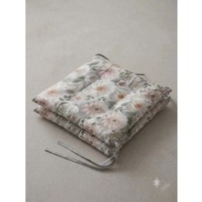 Erca Home Tekstil Ürünleri Boncuk Elyaf Dolgulu Ranforce Pamuklu Kumaş 2 Adet Sandalye Minderi 45 x 45 Sarı