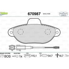 Valeo Almparca Ön Balata Fişli Fiat Panda 1.2 09 - Panda 1.4 10 - 500 1.2 11/08 - Ford Ka 1.2 2.09 -