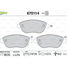 Valeo Almparca Ön Balata Corsa D Büyük Tip 1.3 Cdti 07/06 - Fiat 500L 12- 0.9t 1.4 1.3d Mtj 1.6d Mtj