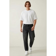 Hanka Erkek Rahat Kesim Baggy Denim Siyah Pantolon