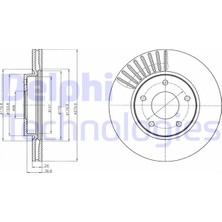 Delphi Almparca Ön Fren Diski Ha Kanalli Nissan Juke 1.5l Dci F15 10- / 1.6l HR16DE F15 10- 280 Çap x 5 Bijon - Takım Disk Idır