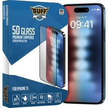 Buff Labs iPhone 15 ile Uyumlu 5d Glass Ekran Koruyucu