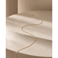 Sarezza Gold 14 Ayar Altın Aynalı Gurmet Kolye (Ince)50 cm