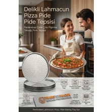 Transformacion 6 Lı  Paslanmaz Çelik Pizza-Lahmacun Tepsisi – Delikli Tasarım ile Mükemmel Pişirme  32 cm 722228