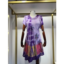 Jasminurgancy Ithal Mor Batikli Standart Beden Elbise