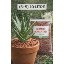 Plant Home Power Mix Kırmızı Ponza Taşı 5-15 mm (5+5) 10 Litre – Doğal Toprak Havalandırıcı Saksı ve Bahçe Için
