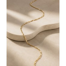 Sarezza Gold 14 Ayar Altın Qua Ball /sosis Zincir Kolye (Ince) 50 cm
