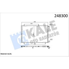 Kale Almparca Klima Radyatörü Kondenser Peugeot P206 98-09 1.1-1.4-1.6-2.0-1.4hdi-1.6hdi Al/brz