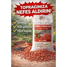 Plant Home Power Mix Kırmızı Pomza Taşı 5–15 mm 10 Litre Doğal Volkanik Drenaj Taşı