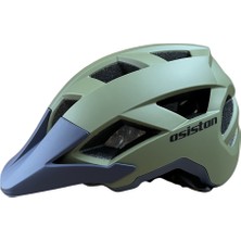 Heugers Asistan Ks-30 Bisiklet Kaskı Çıkarılabilir Vizörlü Hafif Koruma Kaskı Mat Kum-Mavi M (55-58 Cm)