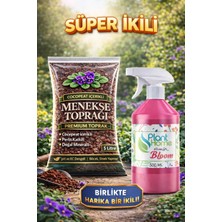 Plant Home Power Mix Premium Menekşe Toprağı 5l + Bloom Bitki Besini 500ML | Tam Bakım Seti