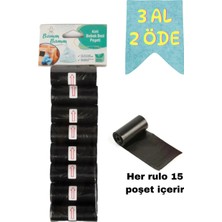 Bamm Bamm Kirli Bebek Bezi Poşeti Çanta Siyah Küçük Boy 120 Adet 8 Rulo Kokusuz Kullanım Kolaylığı