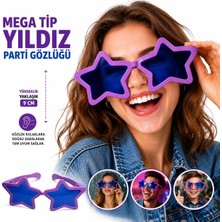 Kuzgun Ticaret Mega Tip Yıldız Parti Gözlüğü Mor Renk