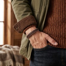 Parmas Design Çelik Damla Deri Plaka Dolama Erkek Premium Hediye Bileklik 01843