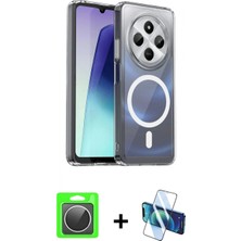 Pileli Store Pilelistore™ Redmi 14C Kılıf Ahenk Minimal Serisi - Siyah 3D Antistatik Seramik Nano Ekran Koruyucu + Raze Metal Kamera Lens - Gs
