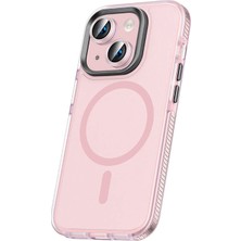 Apple iPhone 15 Plus Kılıf Airbagli M-Safe Wireless Şarj Özellikli Lens Koruyuculu Zore Klaptika Kapak