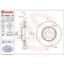 Brembo Almparca Ön Fren Aynasi Volvo S60 00-10 S80 98-06 V70 97-07 XC70 00-07 285X5DL Küçük Tip