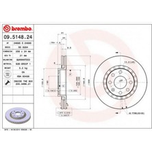 Brembo Almparca Ön Fren Aynasi Astra F-Vectra A-B-Calibra A-Kadett E-Ascona C-Lanos 97 -Cielo 256X24X4DLXHALI 90487402-93182282-93182304