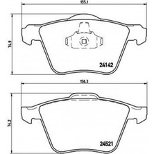 Brembo Almparca On Fren Balatasi Galaxy S Max 06-15 Volvo S60 Ii 10-15 S80 Ii V60 V70 Iii 10- XC70 Ii 07-