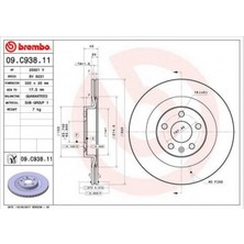Brembo Almparca Arka Fren Diski S60 Iii 224 -S90 Ii 234 -V60 Ii -V90 Ii 235-236 -XC40 536 -XC60 Ii XC90 2014 - Delikli