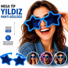 Kuzgun Ticaret Mega Tip Yıldız Parti Gözlüğü Mavi Renk