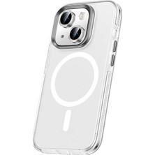 Apple iPhone 15 Plus Kılıf Airbagli M-Safe Wireless Şarj Özellikli Lens Koruyuculu Zore Klaptika Kapak