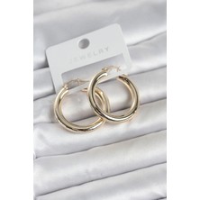 Belirtilmemiş Gold Renk Pirinç Halka 30 mm Kadın Küpe