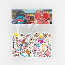 Baprile Gumball 40 Parça Sticker Paketi Suya Dayanıklı Laptop Termos Telefon Etiket Seti