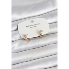 Belirtilmemiş Pembe Yunus Balığı Model Gold Renk Pirinç Çocuk Küpe