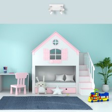 Riolight Rıolight Modern Beyaz Gövde Beyaz Hareketli Başlık 4XGU10 LED Kare Spot Avize(Ampül Dahildir)