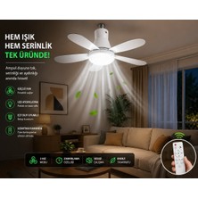 Çemi 3 Renkli Kristal LED Lambalı Tavan Vantilatörü 6 Kanatlı Uzaktan Kumandalı Avize E27 Duylu Vantilatörlü Lamba
