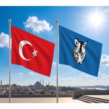 Punto Dizayn TRY Bayrağı ve Alpaka Kumaş Türk Bayrağı 2'li Set 100x150cm
