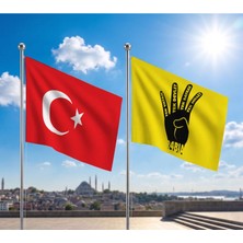 Punto Dizayn TRY Bayrağı ve Alpaka Kumaş Türk Bayrağı 2'li Set 100x150cm