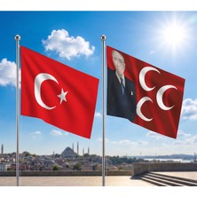 Punto Dizayn Try Bayrağı ve Alpaka Kumaş Türk Bayrağı 2'li Set 100X150CM