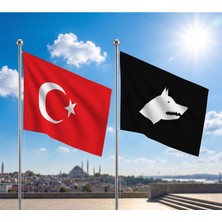Punto Dizayn Try Bayrağı ve Alpaka Kumaş Türk Bayrağı 2'li Set 100X150CM