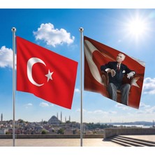 Punto Dizayn TRY Bayrağı ve Alpaka Kumaş Türk Bayrağı 2'li Set 100x150cm
