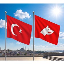 Punto Dizayn Try Bayrağı ve Alpaka Kumaş Türk Bayrağı 2'li Set 100X150CM
