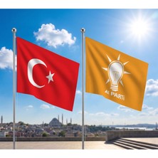 Punto Dizayn TRY Bayrağı ve Alpaka Kumaş Türk Bayrağı 2'li Set 100x150cm