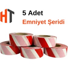 Hayat Trafik Emniyet Şeridi Kırmızı-Beyaz Ikaz Bandı 5'li Set 2500 mt