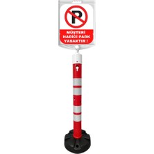 Hayat Trafik Levhalı Uyarı Dikmesi Seti 120 cm - Kauçuk Tabanlı-Set1