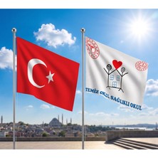 Punto Dizayn Try Bayrağı ve Alpaka Kumaş Türk Bayrağı 2'li Set 100X150CM