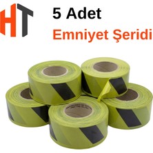 Hayat Trafik Emniyet Şeridi Sarı-Siyah Ikaz Bandı 5'li Set 2500 mt