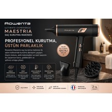 Rowenta Maestria Profesyonel Saç Kurutma Makinesi 2000W | Air-To-Care Iyon Teknolojisi, 385G Ultra Hafif Tasarım, 9 Isı-Hız Ayarı, Difüzörlü Saç Kurutucu, Özel Çantalı