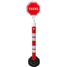 Hayat Trafik Yavaş- Levhalı Uyarı Dikmesi Seti 120 cm - Kauçuk TABANLI-SET13